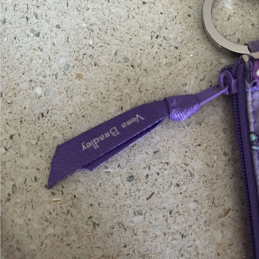 Vera Bradley Purple Floral Keychain ID/ Wallet